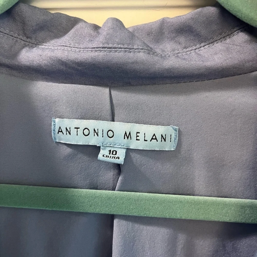 Antonio Melani Women's Light Blue Single Button Blazer Size 10 - Picture 4 of 7